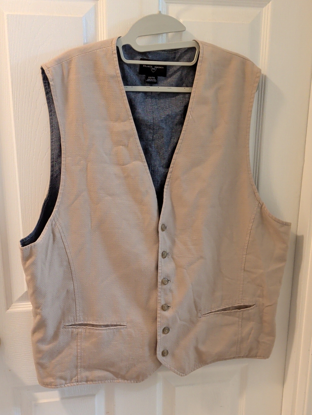 Black Brown 1826 Men's Beige Button-Front Vest